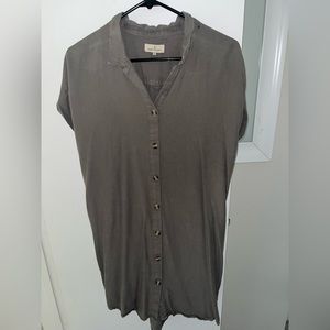 Green button down dress